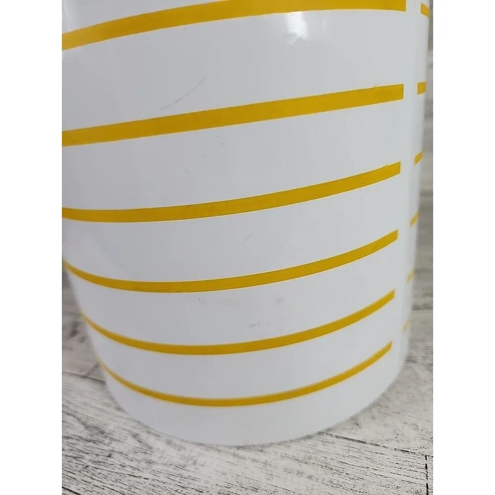 Vintage MCM Georges Briard Ice Bucket Yellow Orange w/ Lid 9